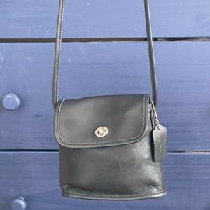 Coach small black bag with long shoulder strap